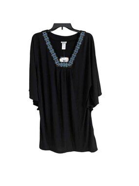 Dotti Women V-Neck Short Sleeve Top Tunic Size M